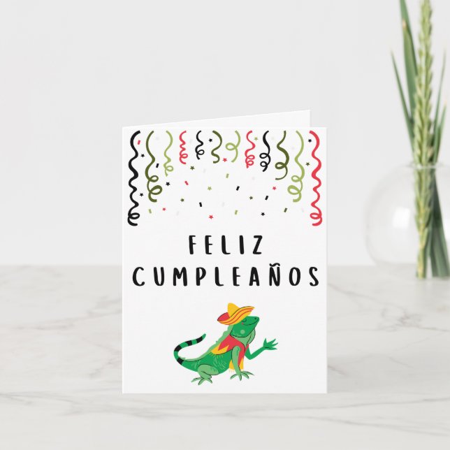 Cartão Feliz cumpleaños Aniversário espanhol (Frente)