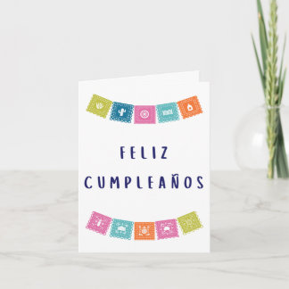 Cartão Feliz cumpleaños Aniversário espanhol