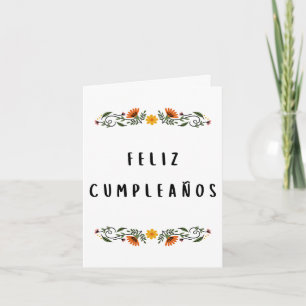Cartão Feliz cumpleaños Aniversário espanhol