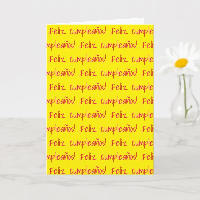 Cartão Feliz Cumpleaños Espanhol Feliz Vazio de aniversár (Planta pequena)