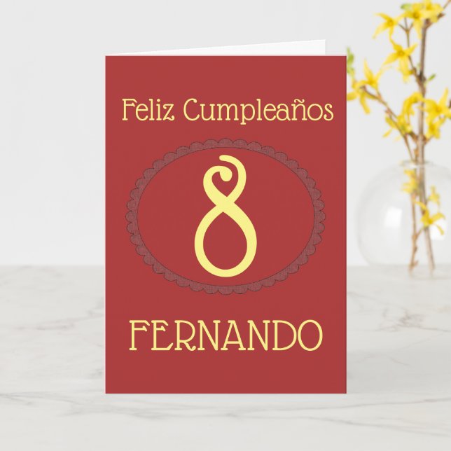 Cartão Feliz Cumpleaños Espanhol Personalizado Aniversári (Flor Amarela)