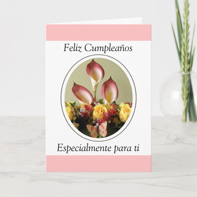 Cartão Feliz Cumpleaños especialmente para ti (Frente)