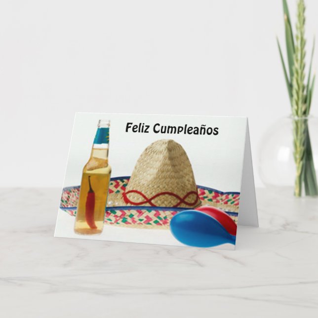 CARTÃO FELIZ CUMPLEANOS - FELIZ ANIVERSÁRIO ESPANHOL (Frente)
