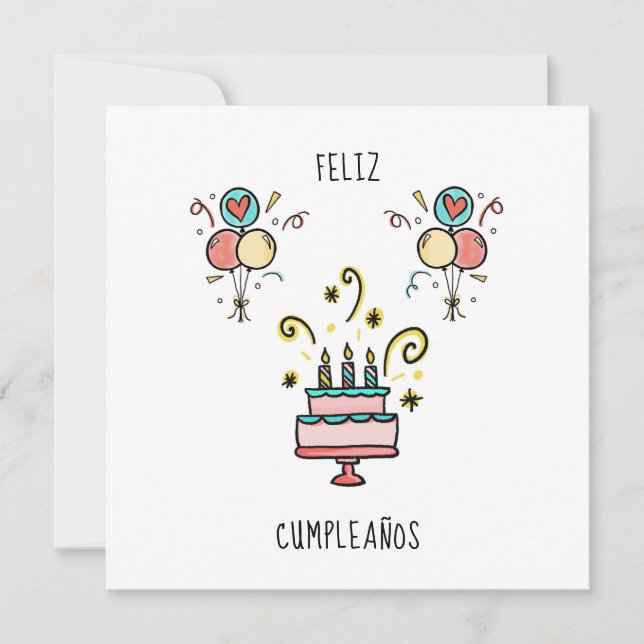 Cartão Feliz Cumpleaños | Happy Birthday (Frente)