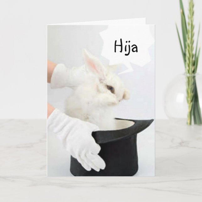 CARTÃO FELIZ CUMPLEANOS HIJA FILHA DE ANIVERSÁRIO FELIZ (Frente)