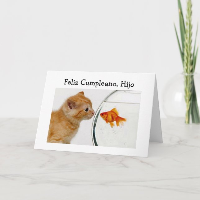 CARTÃO FELIZ CUMPLEANOS, HIJO=FELIZ FILHO DE ANIVERSÁRIO (Frente)