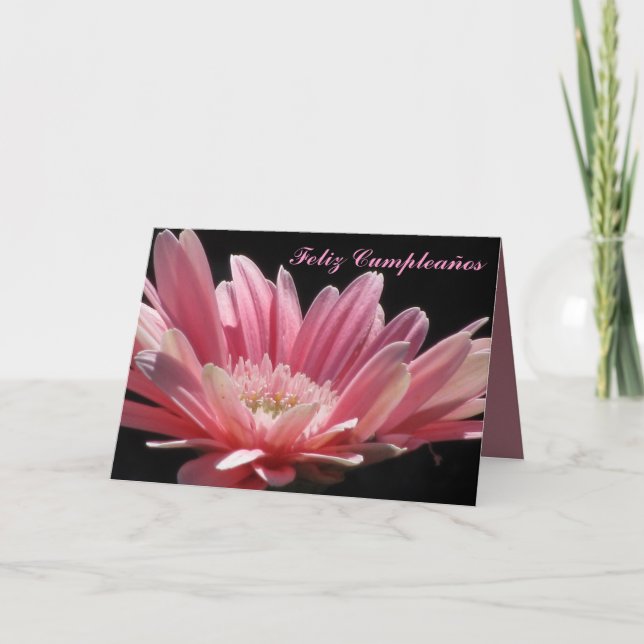 Cartão - Feliz Cumpleaños - Margarita Rosa (Frente)