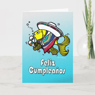 Cartão FELIZ CUMPLEAÑOS mexican fish funny Birthday Card