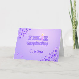 Cartão Feliz cumpleaños personalizado aniversário espanho