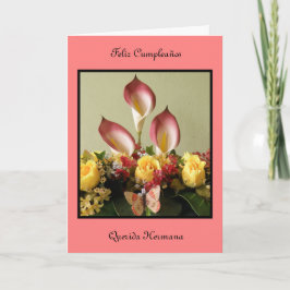 Cartão Feliz Cumpleaños querida hermana