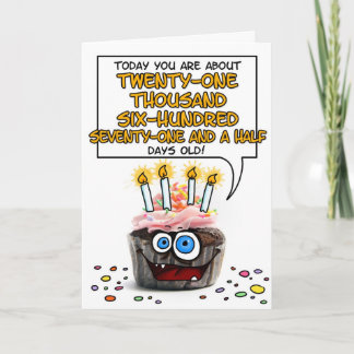 Cartão Feliz Cupcake de aniversário - 59 anos