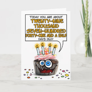 Cartão Feliz Cupcake de aniversário - 81 anos
