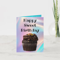 feliz cupcake de aniversário brilha holograma