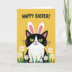 Cartão Feliz da Gatinha Primavera