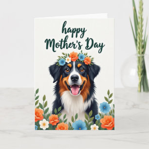 Cartão Feliz da Mamãe Cachorrinha Floral