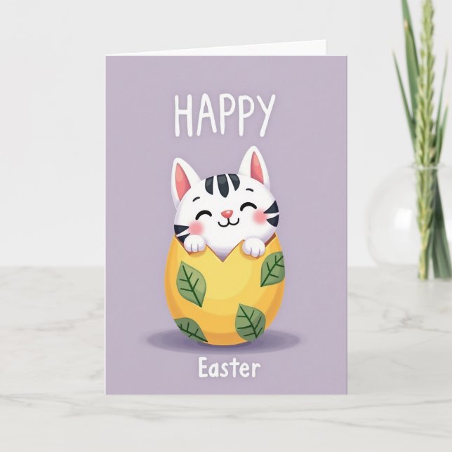 Cartão Feliz da Primavera Felina (Frente)