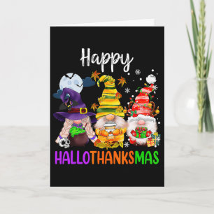 Cartão Feliz de Ação de Graças dos Gnomos do Hallothanksm