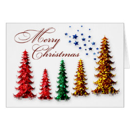 Cartão Feliz de Árvores de Natal