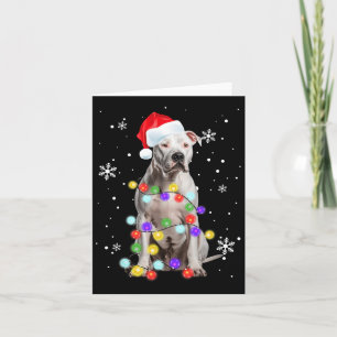 Cartão Feliz de Cachorros Papais noeis Pitbull Natal T