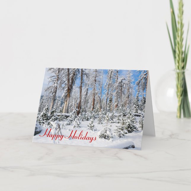 Cartão Feliz de Férias de Neve (Frente)