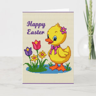 Cartão Feliz de Franguinho de Primavera