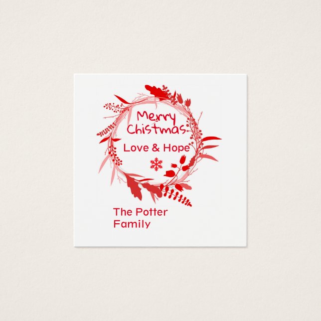 Cartão Feliz de Natal Amor e Esperança (Frente)