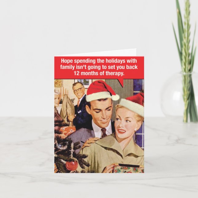 Cartão Feliz de Natal Engraçado - 12 meses de tera (Frente)