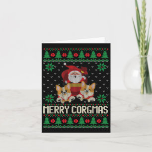 Cartão Feliz de Natal Feia Corgmas Cachorro Cachorro Nata