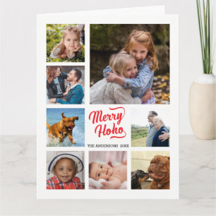Cartão Feliz de Natal Ho Ho Espetacular Fotografias Valor