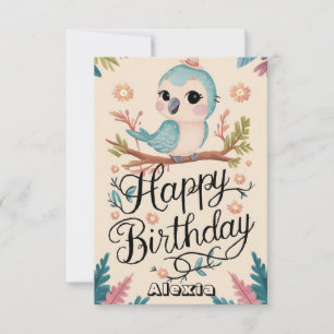 Cartão Feliz Desejo o Aniversário Digital do Papagaio