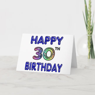 Cartão Feliz Design de aniversário de 30 anos no balão