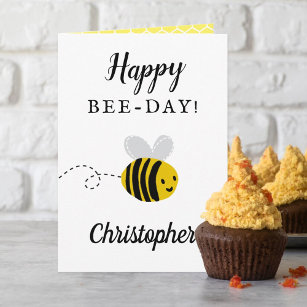 Cartão Feliz dia da abelha! Feliz Aniversário da Bee