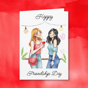 Cartão Feliz Dia da Amizade   Celebrando um Amigo