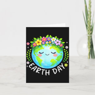 Cartão Feliz dia da terra 2026 floral mãe terra flor
