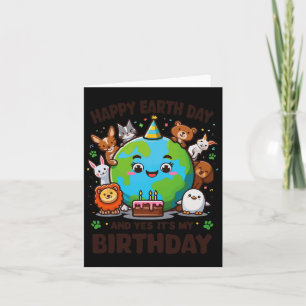Cartão Feliz Dia da Terra É o meu Nascer de aniversário n