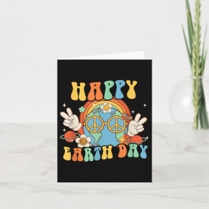 Cartão Feliz Dia da Terra Retrorando Sorriso Paz