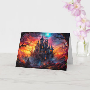 Cartão Feliz Dia das Bruxas   Casa assombrada