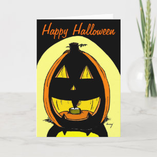 Cartão "Feliz Dia das Bruxas" do Jack o'Lantern