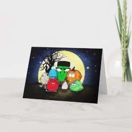 Cartão Feliz Dia das Bruxas dos Monstros Bonitos