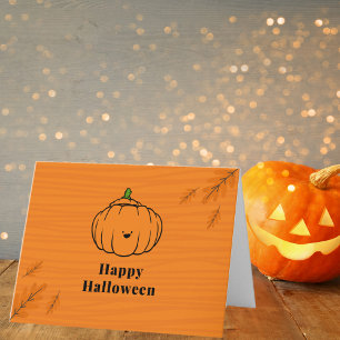 Cartão Feliz Dia das Bruxas - Pumpkin Laranja