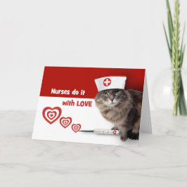 Cartão Feliz Dia das Enfermeiras. Boné Enfermeiro Enferme