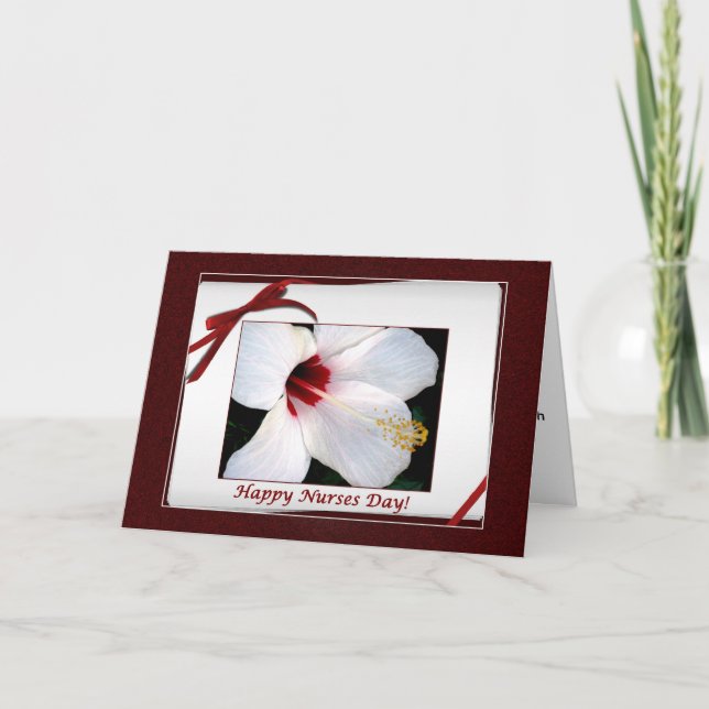 Cartão Feliz Dia das Enfermeiras Floral (Frente)