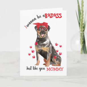 Cartão Feliz Dia das Mães Badass da Cadela Rottweiler