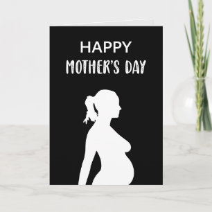 Cartão Feliz Dia das Mães Barriga de Bebê Grávida Futura 