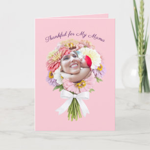 Cartão Feliz Dia das Mães Bouquet de Zínia Foto Personali