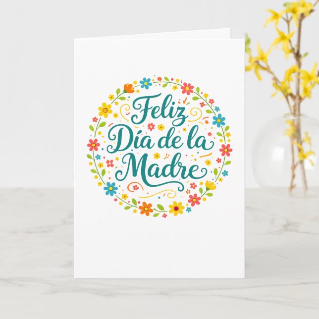 Cartão Feliz Dia Das Mães Calligraphy |  (Flor Amarela)