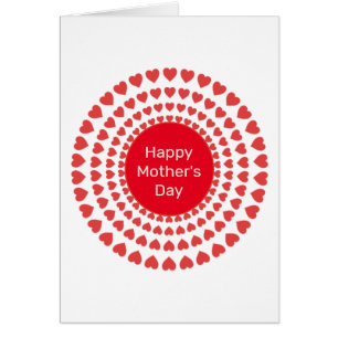 Cartão Feliz Dia das Mães Círculo de Coração Mandala em B