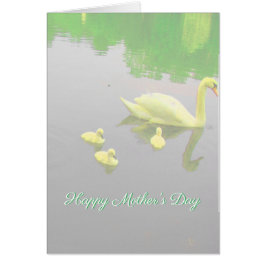 Cartão Feliz Dia das Mães Cisne