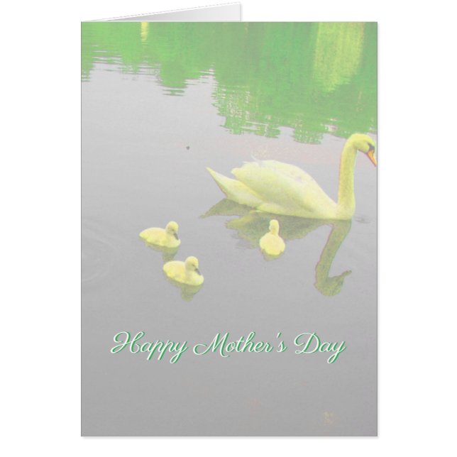 Cartão Feliz Dia das Mães Cisne (Frente)