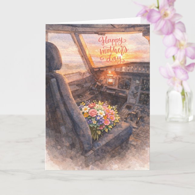 Cartão Feliz Dia das Mães com flores da Pilot (Orquídea)